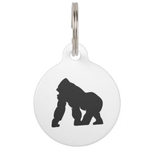 Gorilla silhouette pet tag