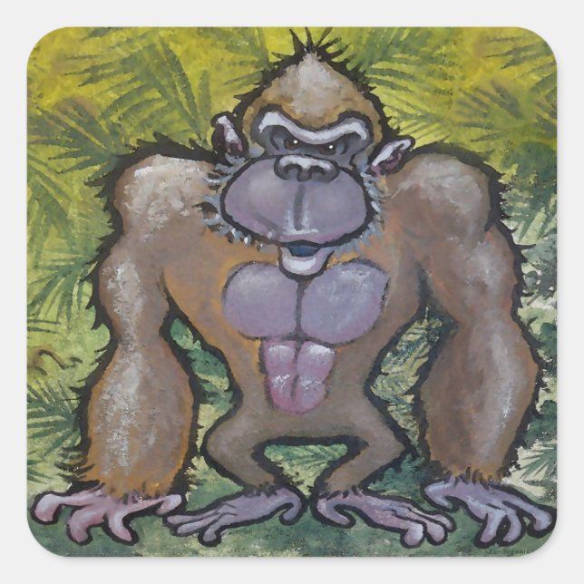 Gorilla Square Sticker (Front)