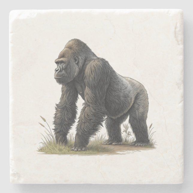 Gorilla Stone Coaster (Front)