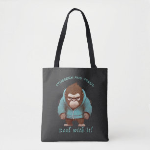 Gorilla Stubborn Deal With It Cute Adorable Funny Tote Bag