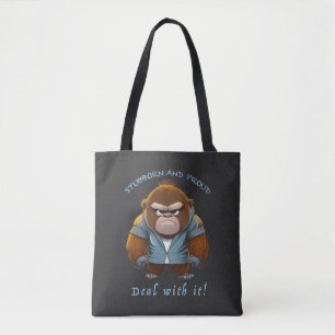 Gorilla Stubborn Deal With It Cute Adorable Funny Tote Bag