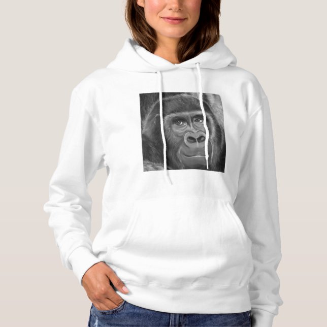 Gorilla sucking fingers Hoodie2 Finger Sucking Gor Hoodie (Front)