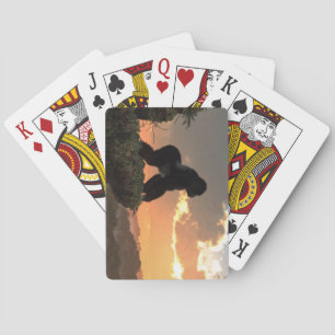 Gorilla Sunset Playing Cards