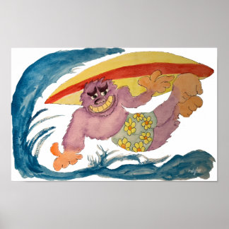 Gorilla Surfer Poster