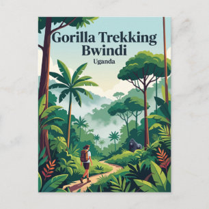 Gorilla Trekking Bwindi Impenetrable Forest Uganda Postcard