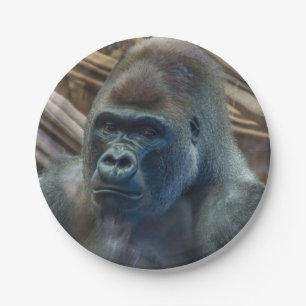 Gorilla up close paper plate