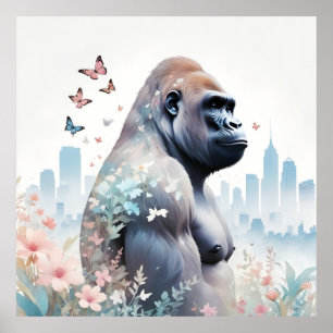 Gorilla Vintage Animal Nature Environment Decor