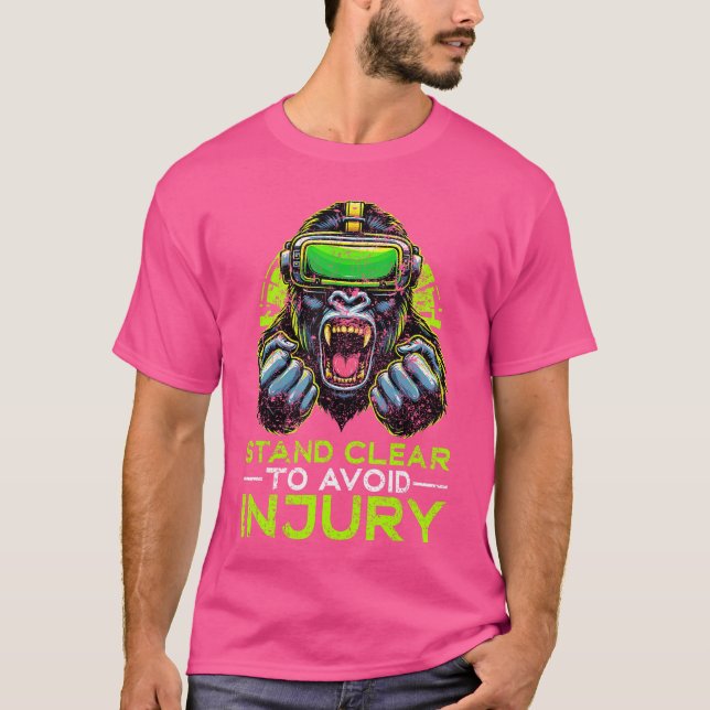 Gorilla VR Gamer Virtual Reality Headset Monkeys f T-Shirt (Front)