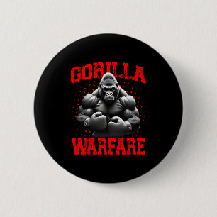 Gorilla Warfare Ape Boxing Muscular Gorilla Boxer  6 Cm Round Badge