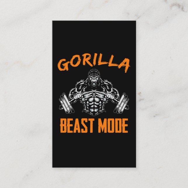 Gorilla Weightlifting Beast Powerlifting Fitness Business Card (Front)