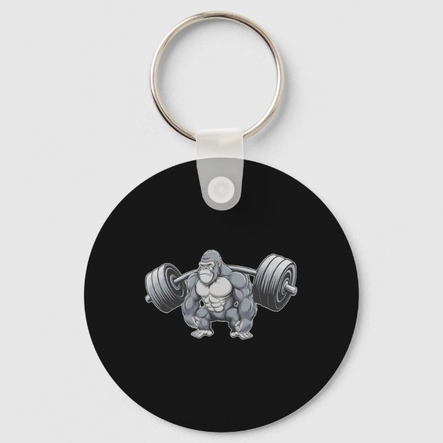 Gorilla Weightlifting Fitness Gym Training Bodybui Key Ring (Front)