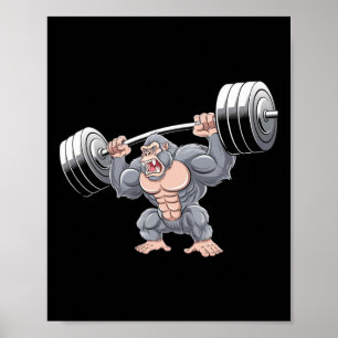 Gorilla Weightlifting Fitness Gym Training Bodybui Poster