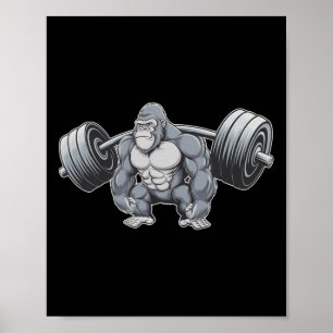 Gorilla Weightlifting Fitness Gym Training Bodybui Poster