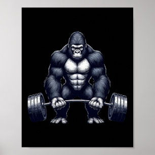 Gorilla Weightlifting Fitness Gym Training Bodybui Poster
