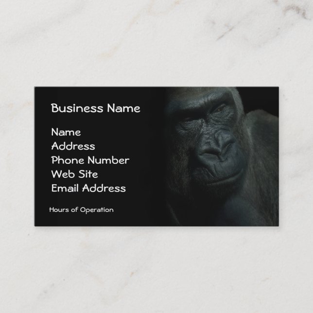 Gorilla Wildlife Primate Wild Animal Endangered Business Card (Front)