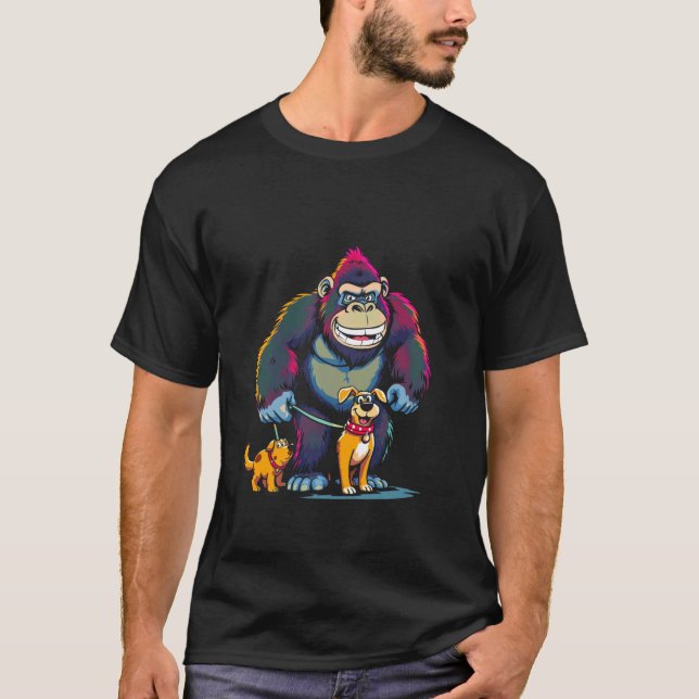 Gorilla With Dogs T-Shirt (Front)
