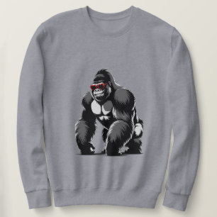 Gorilla with Heart Sunglasses Sweatshirt