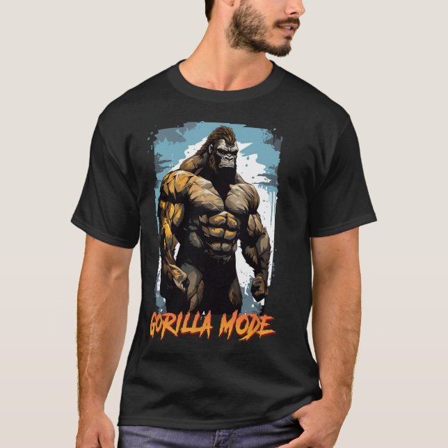 Gorilla Workout Tees Gorilla Mode Gym And Bodybuil (Front)