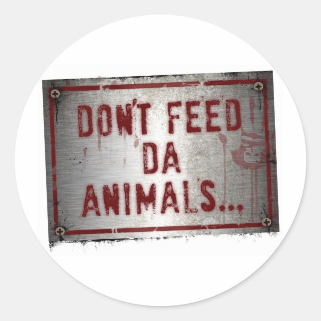 Gorilla Zoe Sticker - Don't Feed Da Animals (Front)