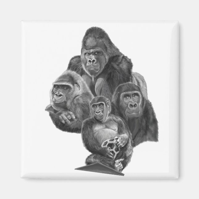 GorillaFamily magnet (Gorilla family magnet) Goril (Front)