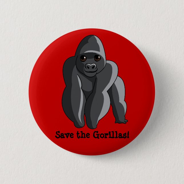 Gorillas 6 Cm Round Badge (Front)