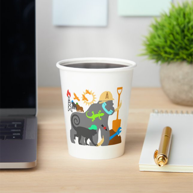 Gorillas at Work Paper Cups (Insitu)