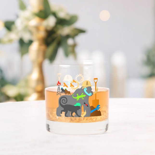 Gorillas at Work Whiskey Glass (Insitu (Wedding))