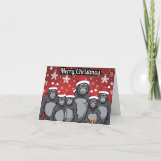 Gorillas Christmas Party  Holiday Card