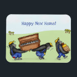Gorillas funny moving house new home fridge magnet<br><div class="desc">Moving house can be stressful - so make someone smile with this cute fridge magnet featuring a comedy gorilla removal firm! Who knows,  it could be the first magnet on their new fridge in their new home. You can personalize the text with your own special message 🦍</div>
