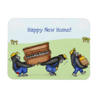 Gorillas funny moving house new home fridge magnet