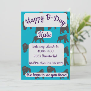 Gorillas Happy Birthday Invitation