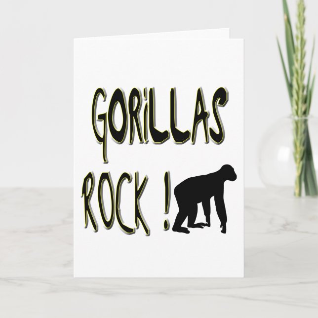 Gorillas Rock! Greeting Card (Front)