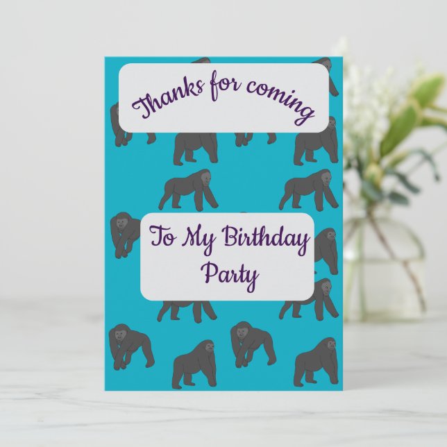 Gorillas Thank you Card (Standing Front)