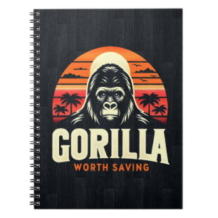 Gorillas Worth Saving World Wildlife Day Vintage Notebook