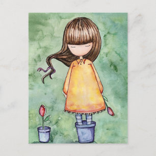 Gorjuss Girl In Bloom Postcard 
