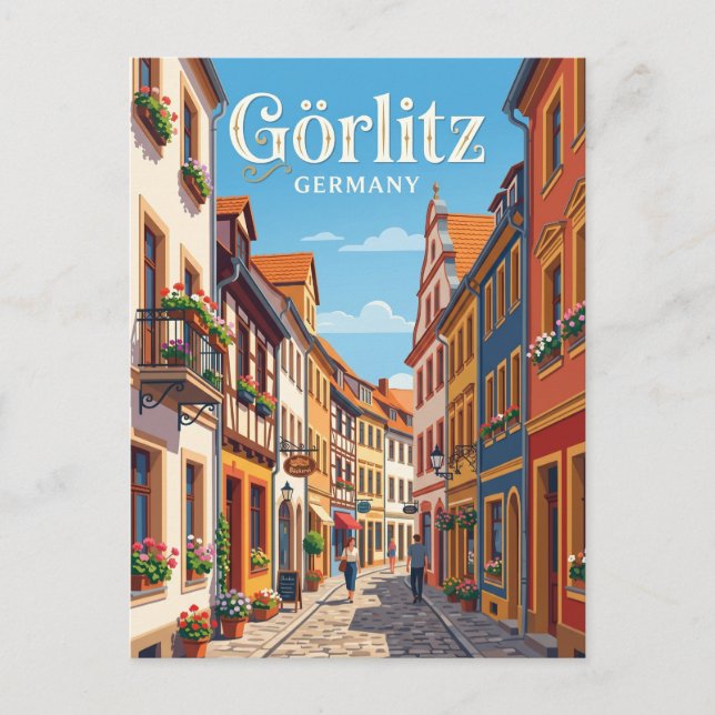 Görlitz Old Town Alley Germany Postcard (Front)