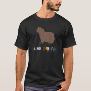 Gort Drippin Capybara Pulls Up Drip Meme T-Shirt