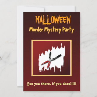Gory Halloween Murder Mystery Party Invitation