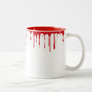 Gory Red Blood Morning Coffee Halloween Vampire Two-Tone Coffee Mug