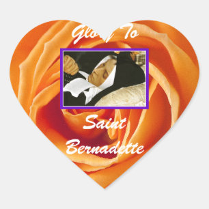 Gory To Saint Bernadette Heart Sticker