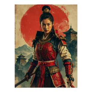 Goryeo Female Warrior Art – Korean Historical Poster