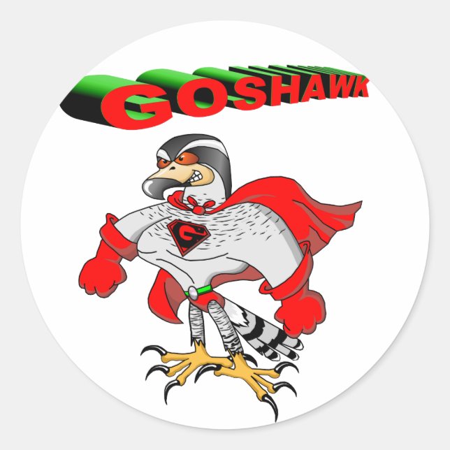 Goshawk Cartoon Classic Round Sticker (Front)
