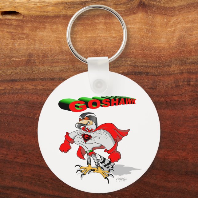 Goshawk Cartoon Key Ring (Front)