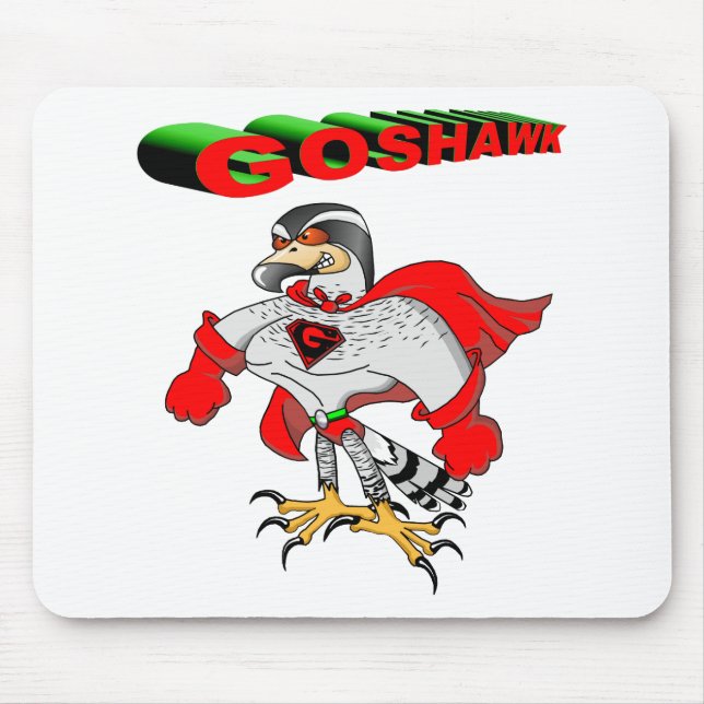 Goshawk Cartoon Mouse Pad (Front)
