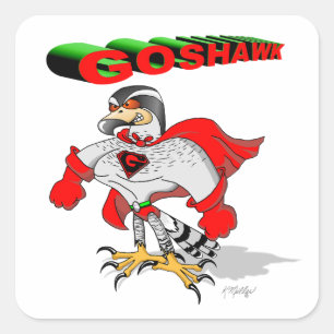 Goshawk Cartoon Square Sticker