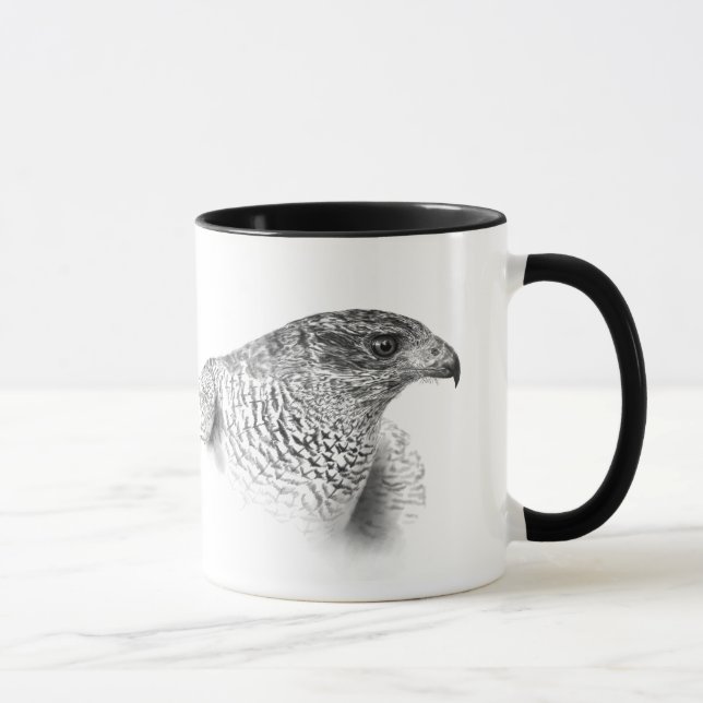 Goshawk Drawing Mug (Right)