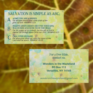 Gospel ABC Salvation Christian Evangelism KJV Business Card