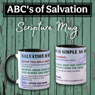 Gospel ABC'S of Salvation Christian KJV Bible Mug