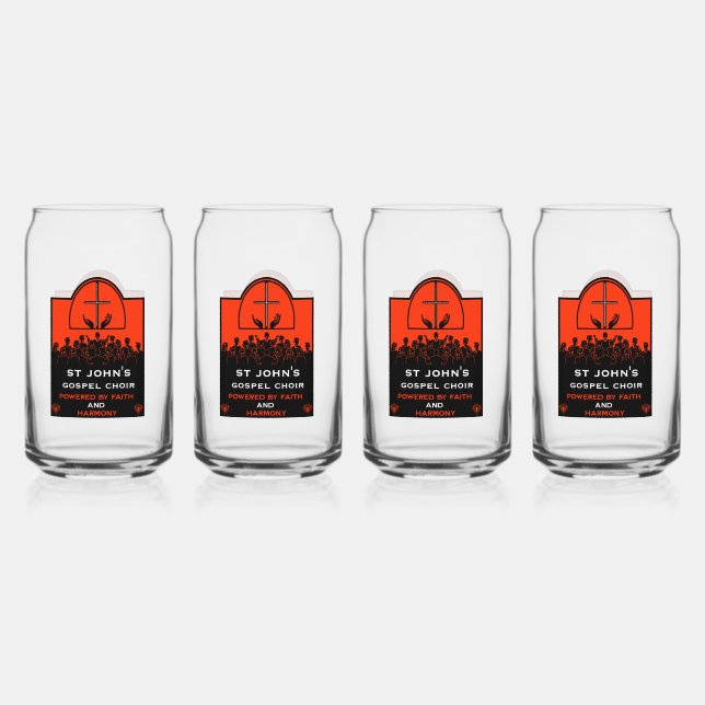 Gospel Choir Church Accessory Can Glass (Front)