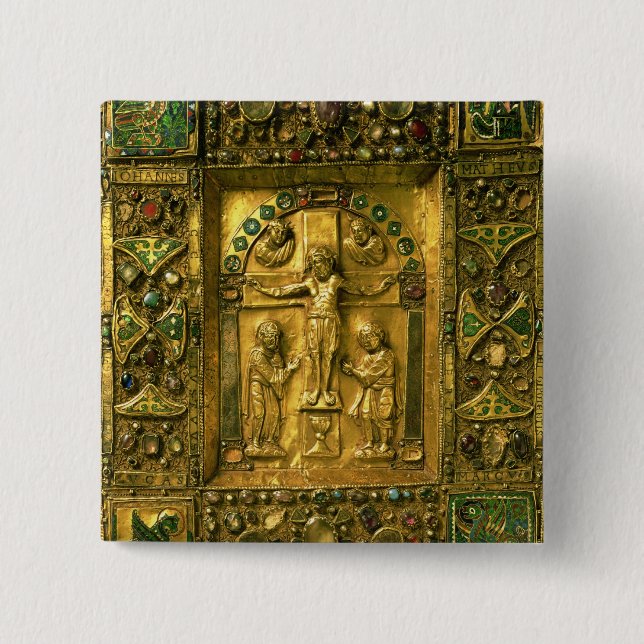 Gospel Cover, Ottonian, Germany, 11th century (gol 15 Cm Square Badge (Front)
